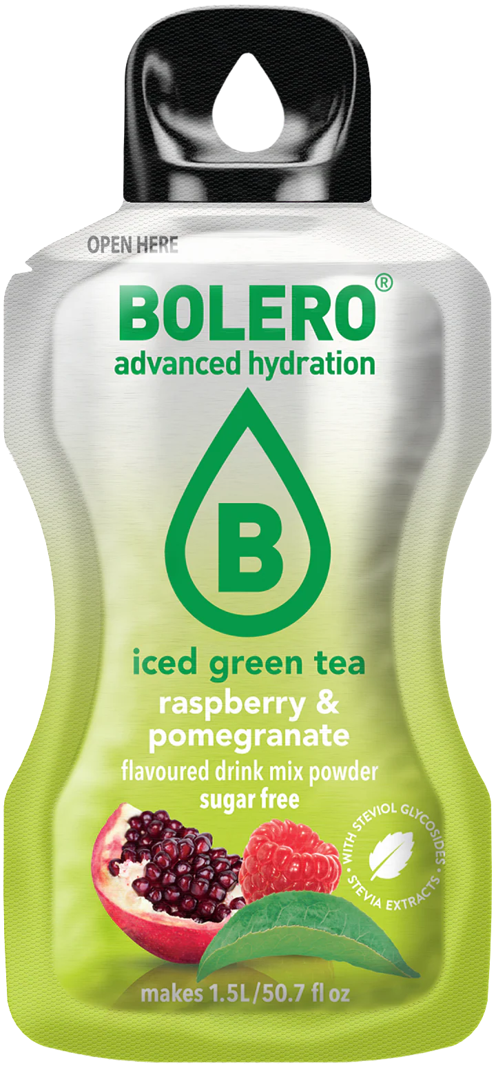 Bolero® ICED GREEN TEA Raspberry & Pomegranate | 8g | 1,5L
